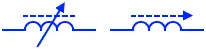 Variable Ferrite Core Inductor Symbol